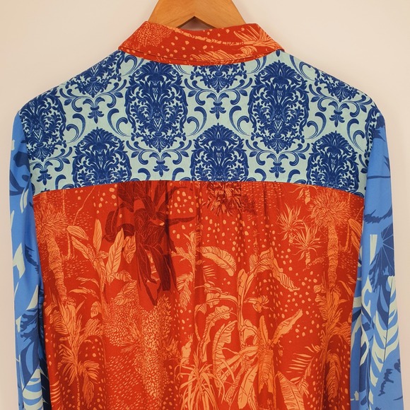 Soft Surroundings Hermosa Patchwork Floral Button Down Long Sleeve Blouse Sz 1X - Picture 5 of 11